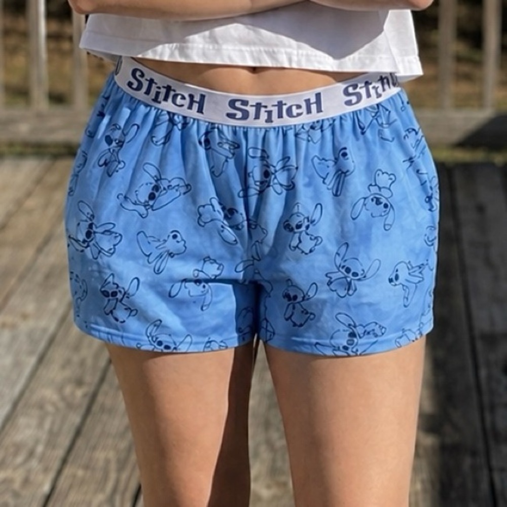 - Stitch L Print Pajama Shorts! NEW! - Picture 1 of 14